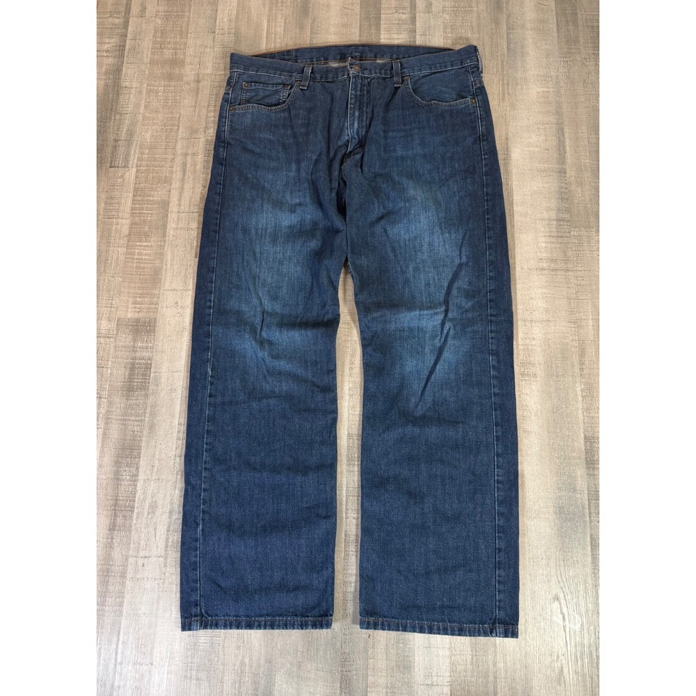 Levis 569 Loose Straight Fit Jeans Mens 36x32 Dark Wash Blue Denim Fade Baggy